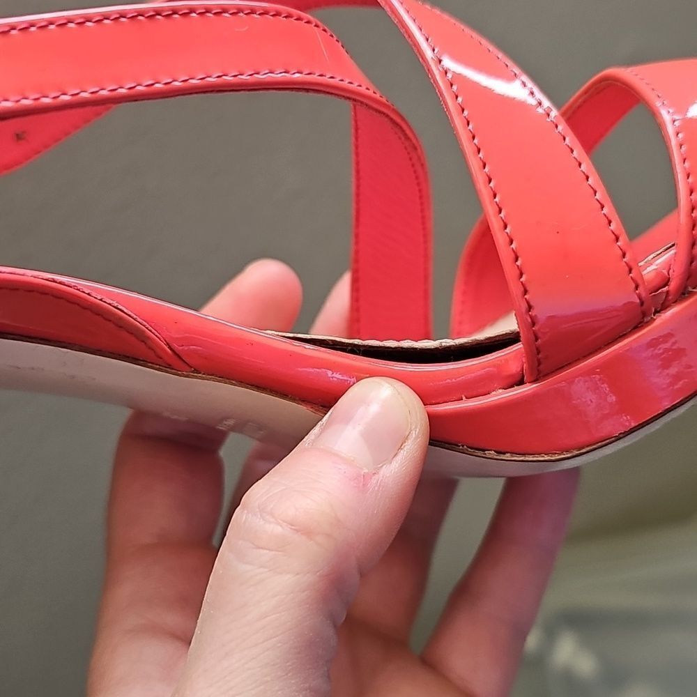 Miu Miu Orange Patent Leather Strappy Heels Size 39 - Picture 8 of 9